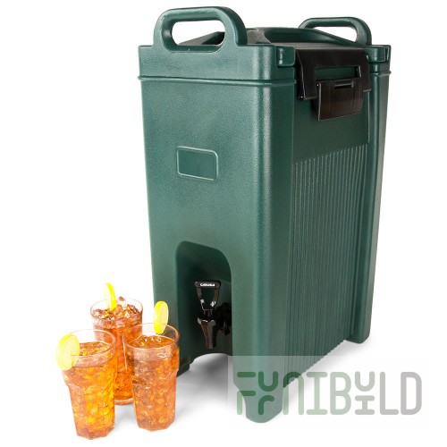 Carlisle XT500008 17 Inch Beverage Server Insulated Green Polyethylene with Sure-Latch