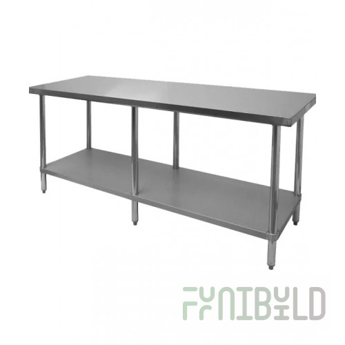 GSW USA WT-P3060W 60 Inch Premium Work Table 16 Gauge Stainless Steel Top with Undershelf