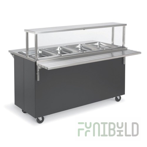 Vollrath T39707 46 Inch Electric Hot Food Station with Sealed Wells and Casters