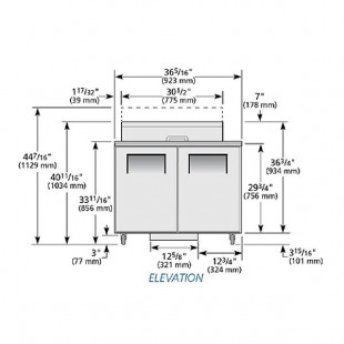 True Refrigeration TSSU-36-08-ADA-HC~SPEC3 36 Inch Refrigerated Counter - 2 Section