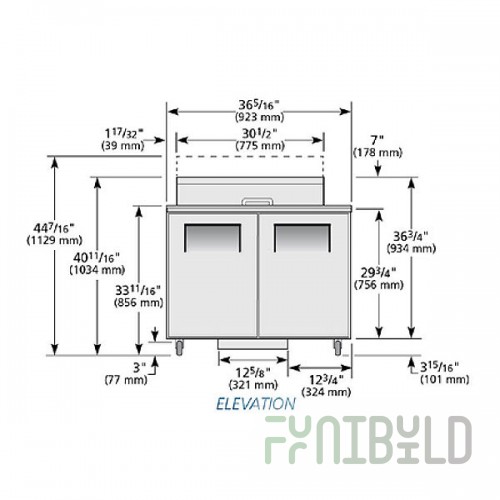 True Refrigeration TSSU-36-08-ADA-HC~SPEC3 36 Inch Refrigerated Counter - 2 Section