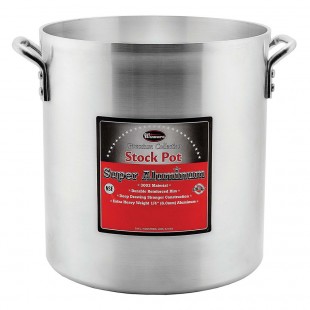 Winco AXHH-16 16 Quart Stock Pot Aluminum Reinforced Rim and Bottom