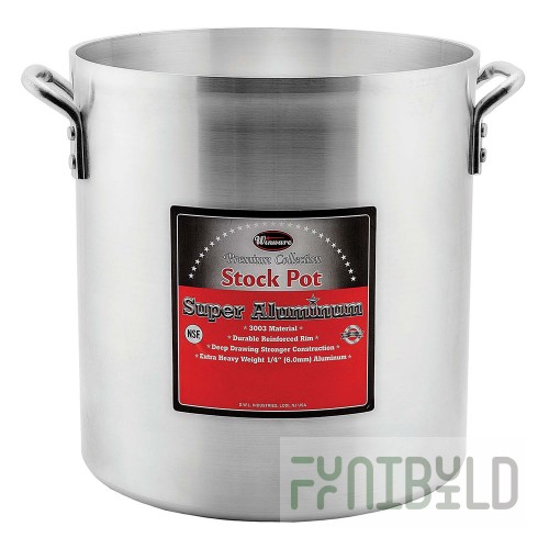 Winco AXHH-16 16 Quart Stock Pot Aluminum Reinforced Rim and Bottom