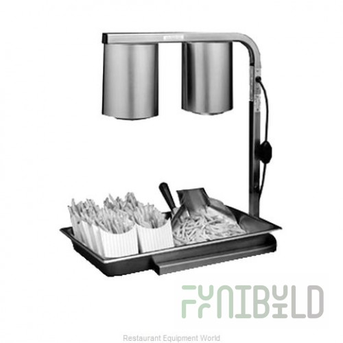 APW Wyott DW-1A 13 Inch Electric French Fry Warmer Portable Stainless Steel with Infrared Bulbs