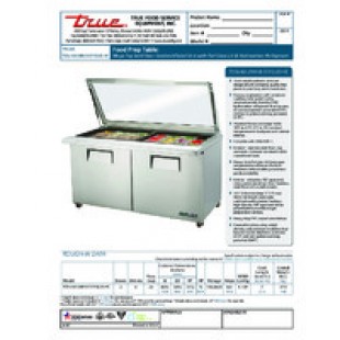 True Refrigeration TSSU-60-24M-B-ST-FGLID-HC~SPEC3 60 Inch Mega Top Sandwich Unit with Glass Lid True Refrigeration TSSU-60-24M-B-ST-FGLID-HC~SPEC3 60 Inch Mega Top Sandwich Unit with Glass Lid