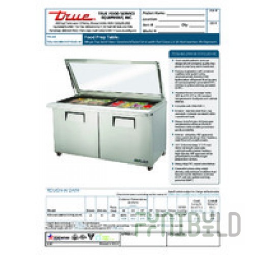 True Refrigeration TSSU-60-24M-B-ST-FGLID-HC~SPEC3 60 Inch Mega Top Sandwich Unit with Glass Lid