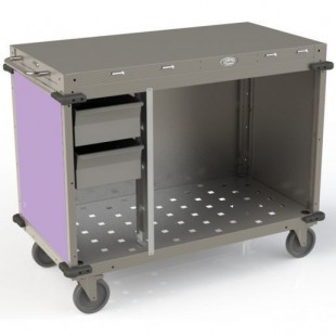 Cadco CBC-PHRX-L7 53 Inch Mobile Demo Sampling Cart Open Cabinet Laminate Cadco CBC-PHRX-L7 53 Inch Mobile Demo Sampling Cart Open Cabinet Laminate