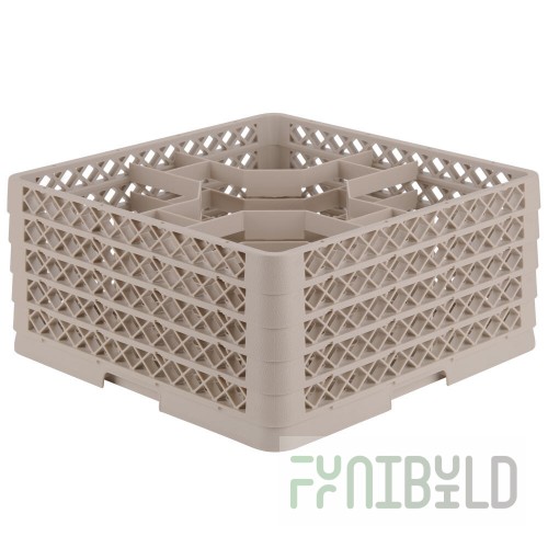 Vollrath TR13HHHH-08 19-3/4 Inch Full Size Dishwasher Rack Co-Polymer Beige with Extender