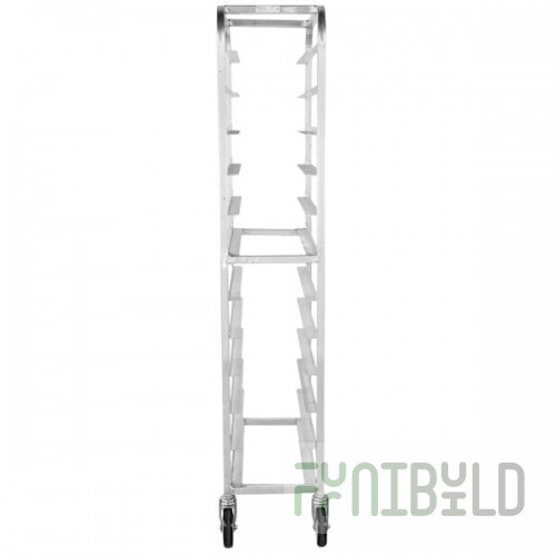 Winholt AL-1012 27 Inch Width Mobile Platter Rack Aluminum with Open Sides