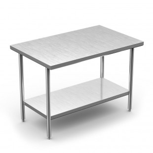 Winholt DTS-3084-14 84 Inch 14 Gauge Stainless Steel Work Table with Undershelf