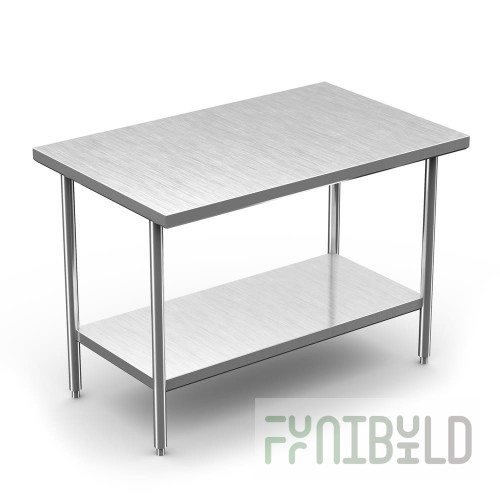 Winholt DTS-3084-14 84 Inch 14 Gauge Stainless Steel Work Table with Undershelf