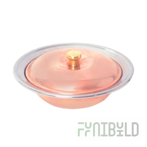 Town 25264/DZ 6-3/4 Inch Round Casserole Dish With Cover Copper Plated