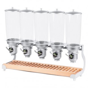 Cal Mil 3516-5-98FF 31 Inch Beechwood Cereal Dispenser with 5 Cylinders