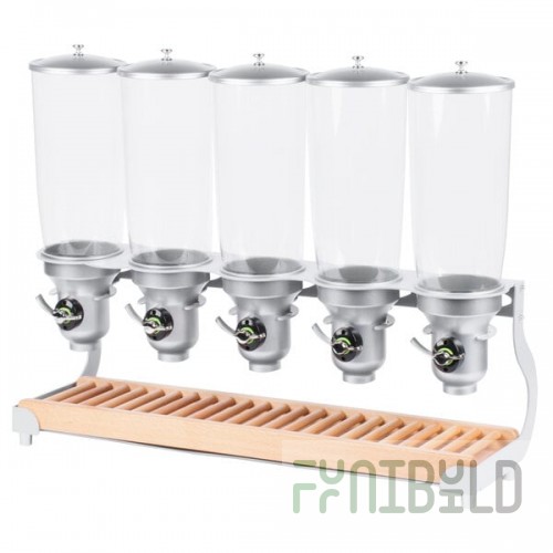 Cal Mil 3516-5-98FF 31 Inch Beechwood Cereal Dispenser with 5 Cylinders