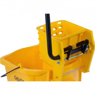 Carlisle 3690404 35 Qt Mop Bucket Combo with Side Press Wringer Polyethylene Yellow
