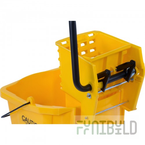 Carlisle 3690404 35 Qt Mop Bucket Combo with Side Press Wringer Polyethylene Yellow