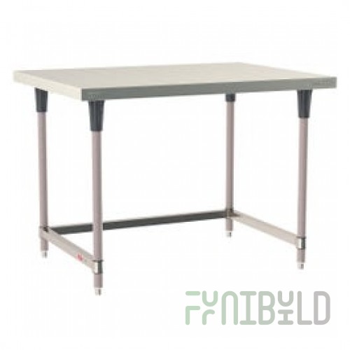Metro TWS3648SU-304-K 48 Inch Work Table Adjustable Stainless Steel Top with Gussets