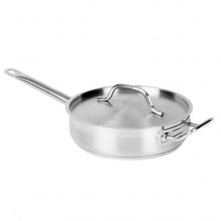 Thunder Group SLSAP4030 3 Quart Stainless Steel Sauté Pan with Lid Thunder Group SLSAP4030 3 Quart Stainless Steel Sauté Pan with Lid