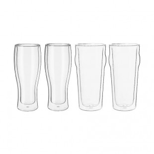 Zwilling 39500-344 14 Oz Beer Glass Set Double Wall Borosilicate Glass with 2 Glasses