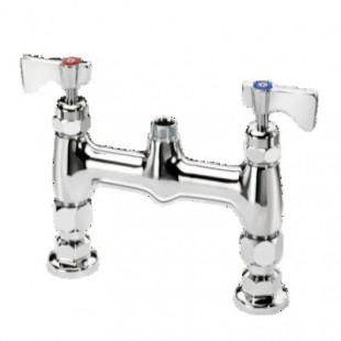 Krowne 15-8XXL-W 8 Inch Center Deck Mount Faucet with Wrist Blade Handles Vandal Resistant Krowne 15-8XXL-W 8 Inch Center Deck Mount Faucet with Wrist Blade Handles Vandal Resistant