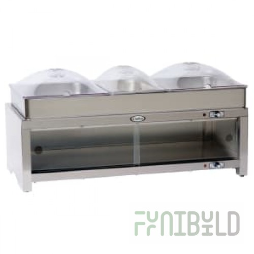 Cadco WTBS-4N-HD-SS 45 Inch Buffet Warmer countertop with stainless steel construction
