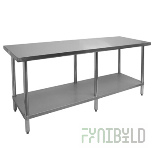 GSW USA WT-P3072W 72 Inch Commercial Work Table 16 Gauge Stainless Steel with Sound Deadened Top