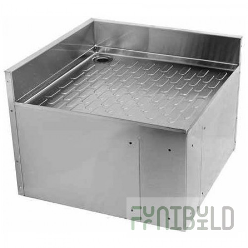 Glastender C-CIR-24/24 24 Inch CHOICE Underbar Inside Rectangle Drainboard Stainless Steel with Backsplash
