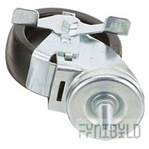 Continental Refrigerator 50205-6 4 Inch Diameter Rubber Tire Casters Set of 6 with Brakes