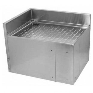 Glastender C-CIR-24/30L 30 Inch Seamless Underbar Drainboard Stainless Steel with Backsplash