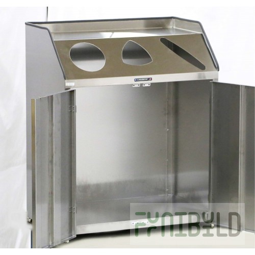 Lakeside 4315 37-1/2 Inch Waste and Recycle Station Stainless Steel 3 Stream