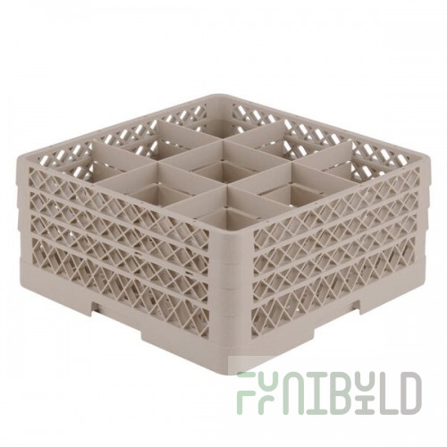 Vollrath TR13FFFF-02 19 Inch Traex Full Size Glass Rack Co-Polymer 9 with Extenders