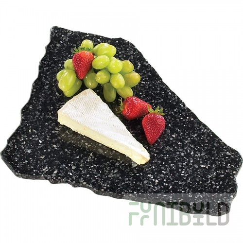Cal Mil 127-31 15 Inch Serving Board Simulated Stone Black Ice