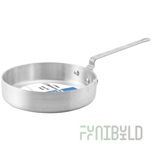 Winco AXST-3 3 Quart Aluminum Sauté Pan Round Riveted Handle Without Cover
