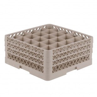 Vollrath TR6BBBBBB 19 Inch Full Size Glass Rack Open Bottom and Sidewalls 25 Compartments with Extenders