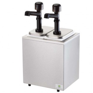 Server Products 79850 11 Inch Non-Insulated Topping Dispenser with 2 Jars and Solution Pumps
