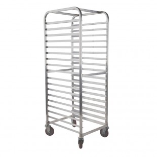 Winholt AL-1815B-TG 26 Inch Pan Rack Mobile Aluminum Open Sides with Slides Winholt AL-1815B-TG 26 Inch Pan Rack Mobile Aluminum Open Sides with Slides