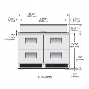 True Refrigeration TFP-48-18M-D-4~SPEC3 48 Inch Sandwich/Salad Unit with Stainless Steel - 2 Section True Refrigeration TFP-48-18M-D-4~SPEC3 48 Inch Sandwich/Salad Unit with Stainless Steel - 2 Section