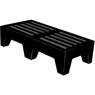 Winholt DPLSQ-5-1222-BK 22 Inch Perforated 1-tier Dunnage Rack Plastic Black