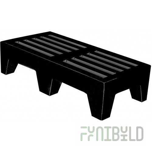 Winholt DPLSQ-5-1222-BK 22 Inch Perforated 1-tier Dunnage Rack Plastic Black