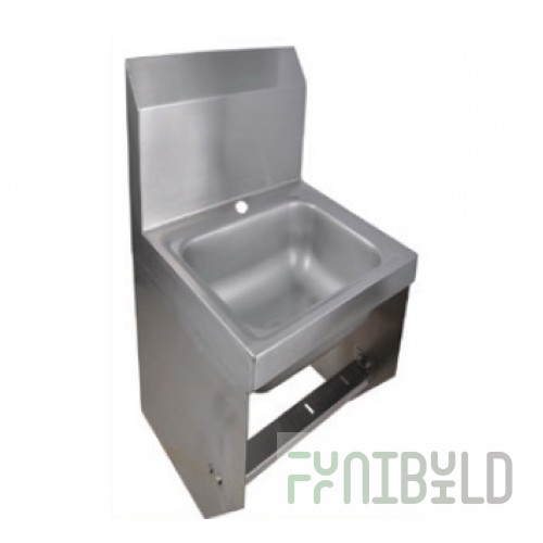 BK Resources BKHS-D-SS-1-BKK 9 Inch Space Saver Wall Mount Hand Sink Stainless Steel with Drain