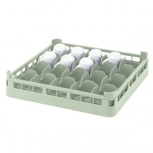Vollrath 5267410 19-3/4 Inch Polypropylene Cup Rack Full Size Light Green with 16 Compartments Vollrath 5267410 19-3/4 Inch Polypropylene Cup Rack Full Size Light Green with 16 Compartments