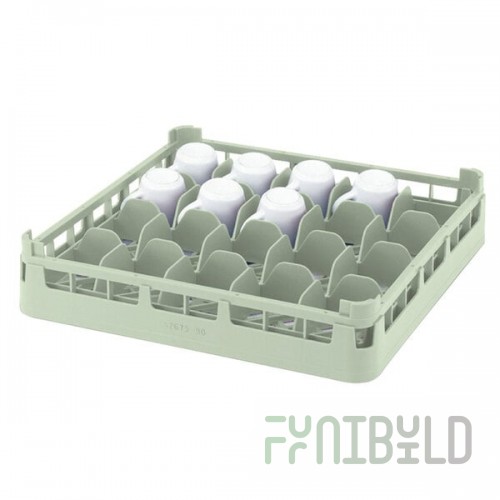 Vollrath 5267410 19-3/4 Inch Polypropylene Cup Rack Full Size Light Green with 16 Compartments