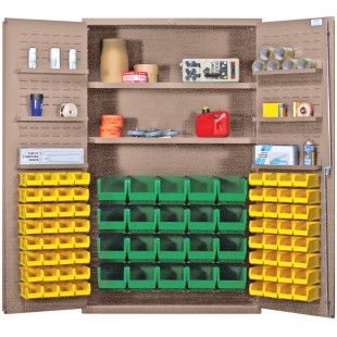 Quantum QSC-BG-4804CL 48 Inch Heavy-Duty Bin Cabinet with Adjustable Shelves