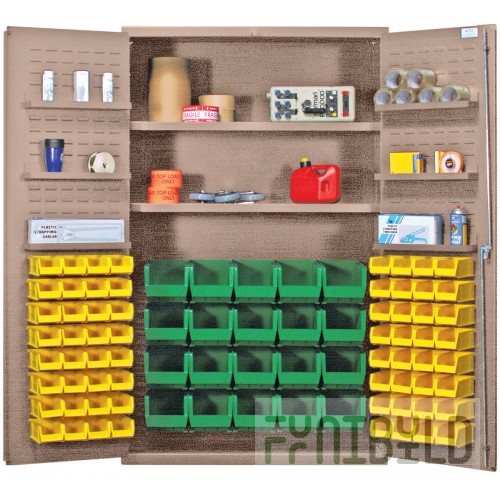 Quantum QSC-BG-4804CL 48 Inch Heavy-Duty Bin Cabinet with Adjustable Shelves