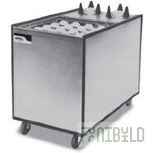 APW Wyott MCTRS-2020-6.5 40 Inch Mobile Cup & Saucer Dispenser Stainless Steel with Adjustube Dispensers