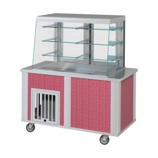 Dinex DXP4OTR2 60 Inch Cold Food Display Case with Three Glass Shelves