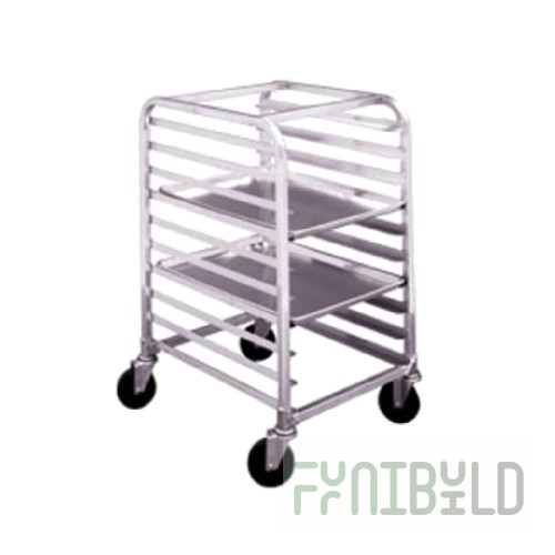 Winholt AL-1810-HLC 21 Inch Mobile Pan Rack Aluminum with Open Sides