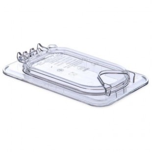 Carlisle 10338Z07 6.88 Inch Clear Polycarbonate Hinged Lid with Handle Carlisle 10338Z07 6.88 Inch Clear Polycarbonate Hinged Lid with Handle