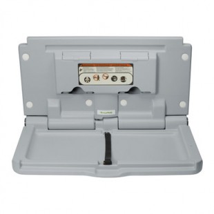 Alpine Industries ALP411-GRY 34-1/4 Inch Baby Changing Station with Safety Belt Gray Antimicrobial Polypropylene