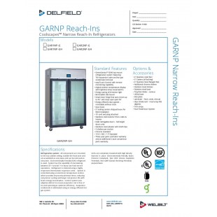 Delfield GAR2NP-G 48 Inch Refrigerator Reach-In Narrow 46.0 cu with Glass Doors